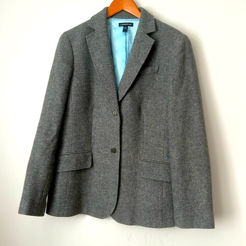 Land’s End Gray Wool blend jacket/blazer size 14 T